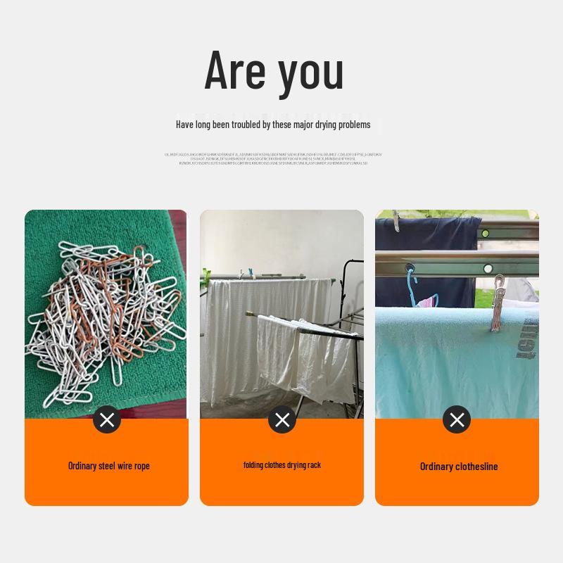 Уличная веревка для белья Железная цепь для сушки одеял и одежды - Для использования на балконе или в общежитии