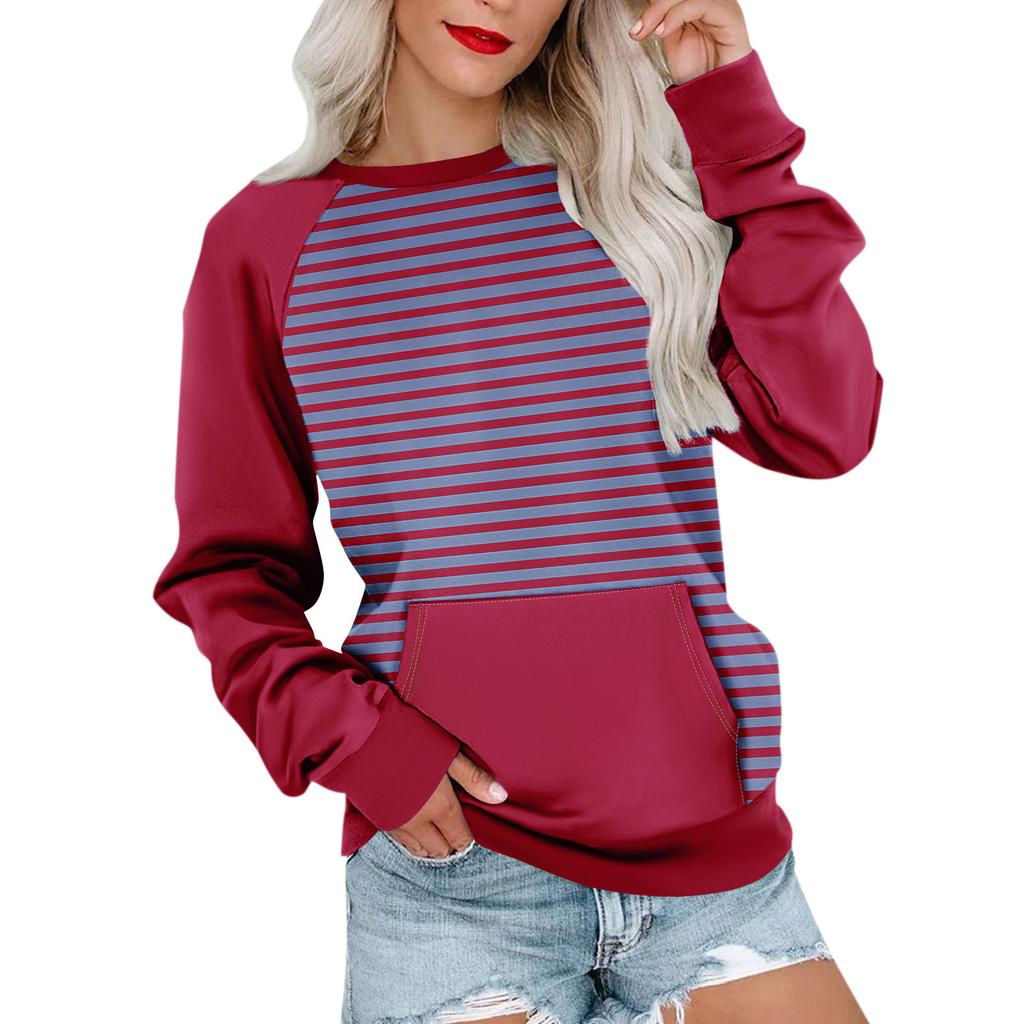 Женская толстовка с длинным рукавом, повседневная, с круглым вырезом, симпатичная, с принтом, легкая толстовка с карманом