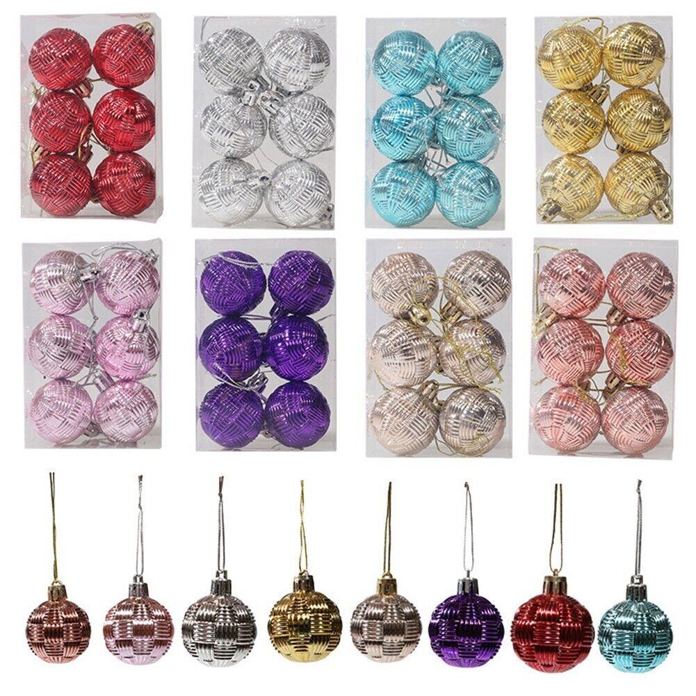 6PCS Christmas Hanging Ball Ornaments Shatterproof Xmas Tree Ornaments Kit Christmas Decorations Balls for Holiday Wedding Party Decor