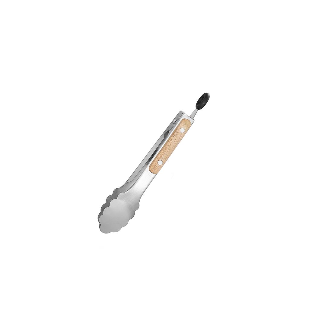 Щипцы для еды Leeseph из нержавеющей стали, прочные кухонные щипцы с деревянной ручкой для приготовления пищи, гриля и барбекю, длина 7-16 дюймов