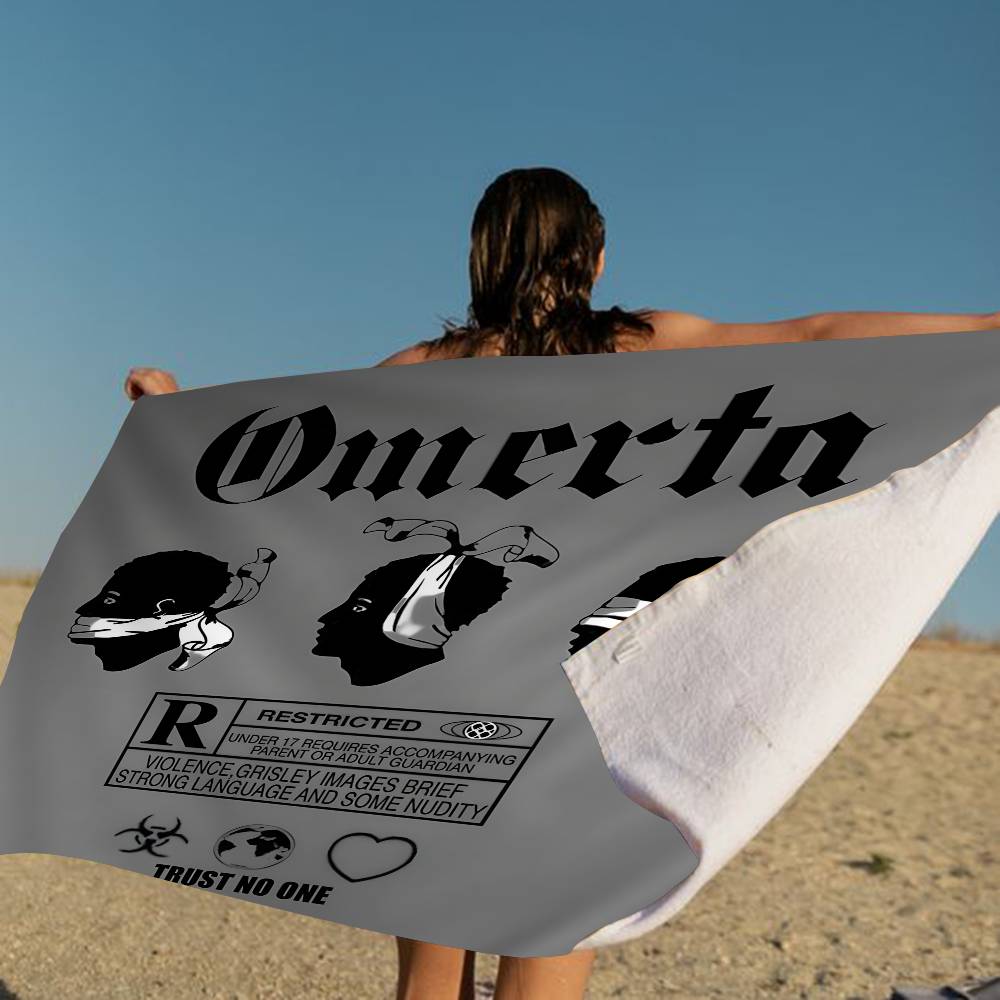 Рэпер O-Omerta Микрофибровое одеяло Быстросохнущие пляжные полотенца Большой размер с принтом Супервпитывающее полотенце-одеяло для бассейна