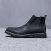 Fashion Genuine Leather Chelsea Boots Men Winter Split Leather Snow Boots Men Footwear Warm Plush Fur Winter Casual Boots For Men Size47