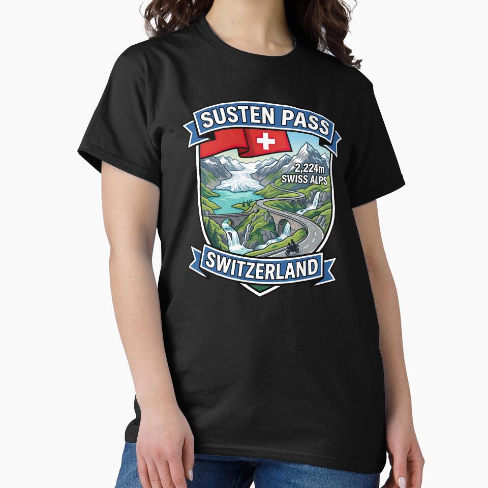Susten Pass Scenic Mountain Adventure Artwork Classic T-Shirt