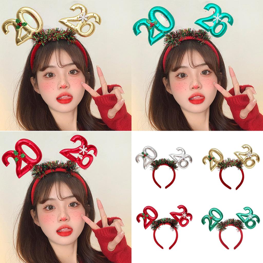 2026 Glittering Garland New Year Headband With Padded Number Comfortable Hair Accessory For Festival Event Celebration