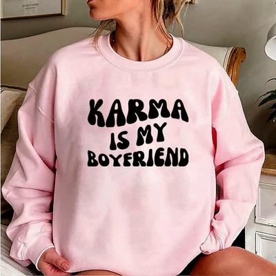 Толстовка Karma Is My Boyfriend, новый альбом Midnights 3am, пуловер в стиле ретро, толстовка с капюшоном Karma, забавные толстовки с круглым вырезом Midnights Lyric