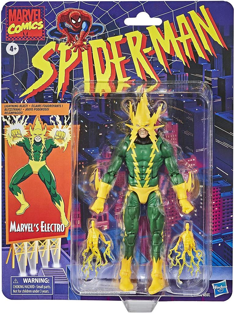 Hasbro Marvel Legends Коллекционная фигурка Электро Игрушка Ретро Коллекция E9318 Оригинальный Человек-Паук 6 дюймов