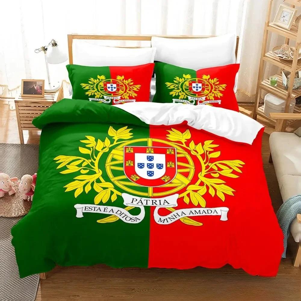 3D Print Portugal Flag Bedding Set Boys Girls Twin Queen King Size Duvet Cover Pillowcase Bed Boys Adult Home Textileextile