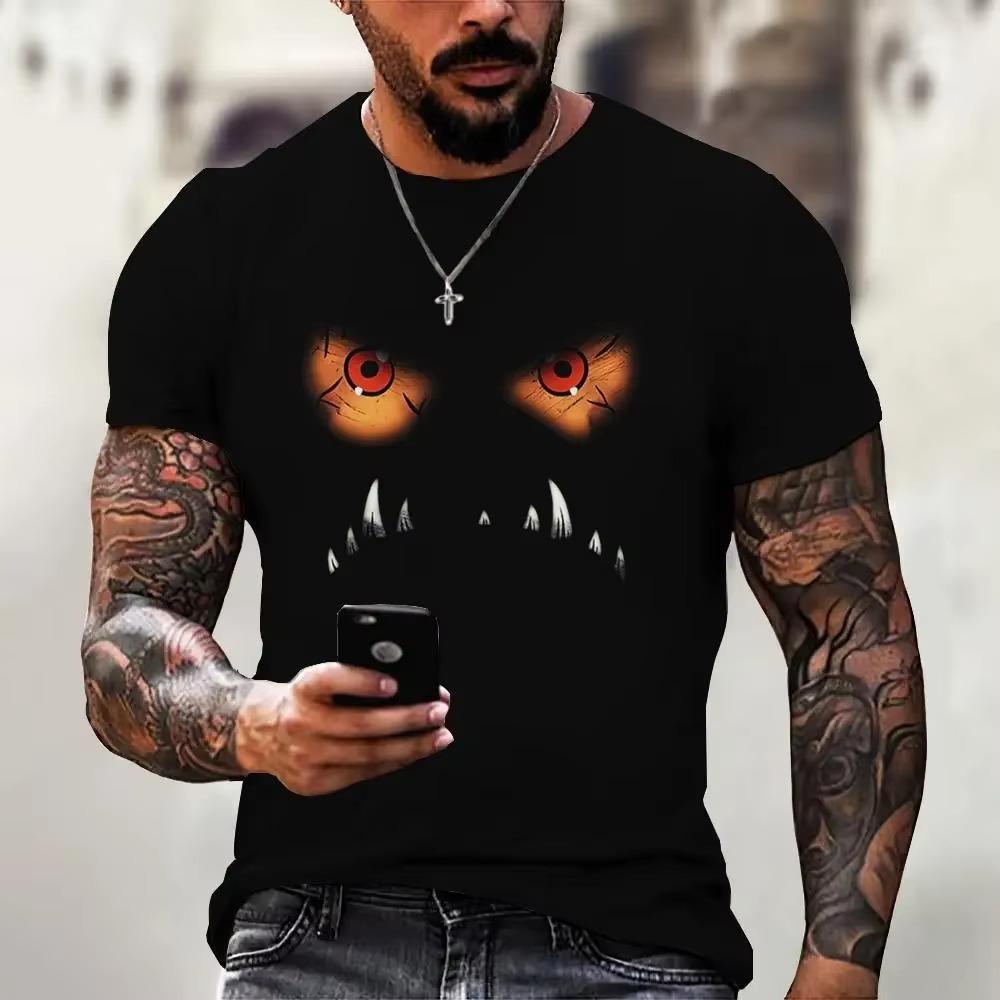 Футболка с графикой Devil, повседневные мужские футболки с короткими рукавами, летняя мужская одежда, свободная футболка для мужчин, топы большого размера, уличная одежда 5XL