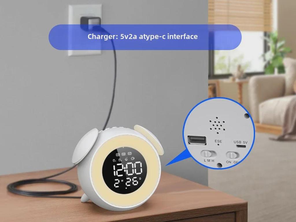 Светодиодный цветной будильник с эффектом заката, сенсорным светом и звуком