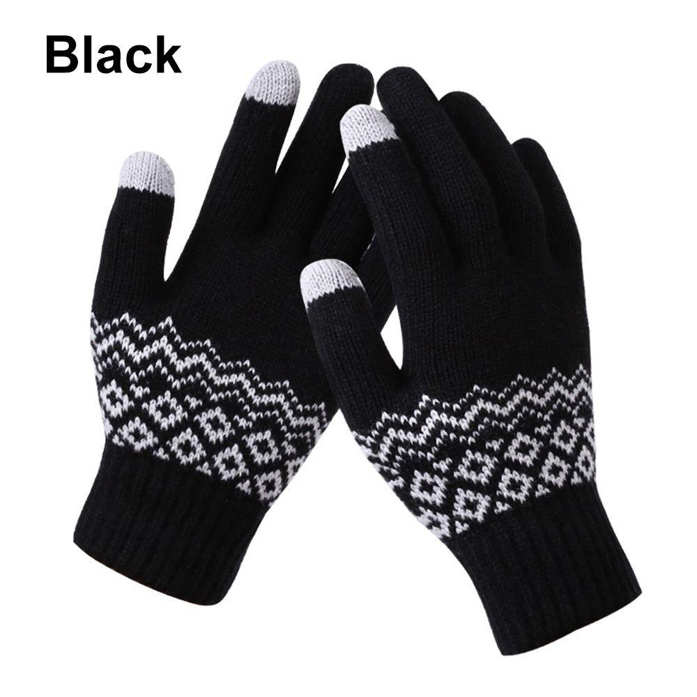 Outdoor Driving Cycling Elastic Cuff Warm Knit Gloves Touch Screen Gloves Mittens Winter Gloves