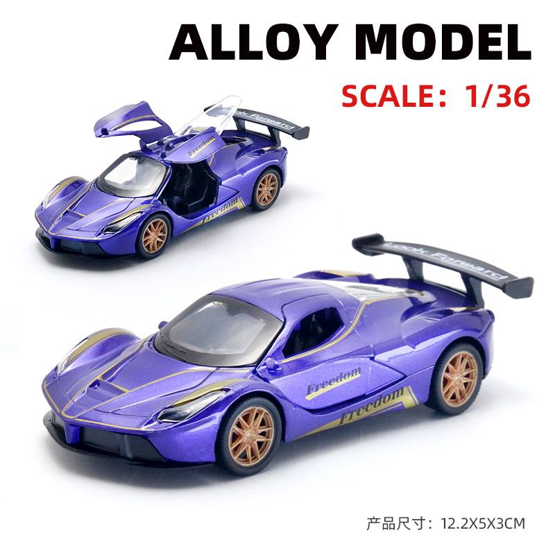 AAZN1 [Boxed] 1:36 Alloy Racing Model Boy Three Doors Pull Back Graffiti Car Gift Wholesale Cross-border