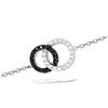 [J6946] - Silver Bracelet 'Romy' Black White (rhodium-plated) - 11x16 Mm