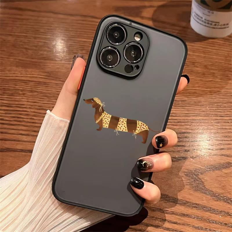 Милый чехол для телефона с рисунком таксы и бульдога для iPhone 17 Pro Max 16 Plus 15 14 13 12 11 XS XR 17Air Ударопрочный чехол