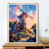 5d DIY Алмазная картина вышивка крестом Ветряная мельница Пейзаж Алмазная вышивка Мозаика Полный Круглый Дрель Домашний Декор