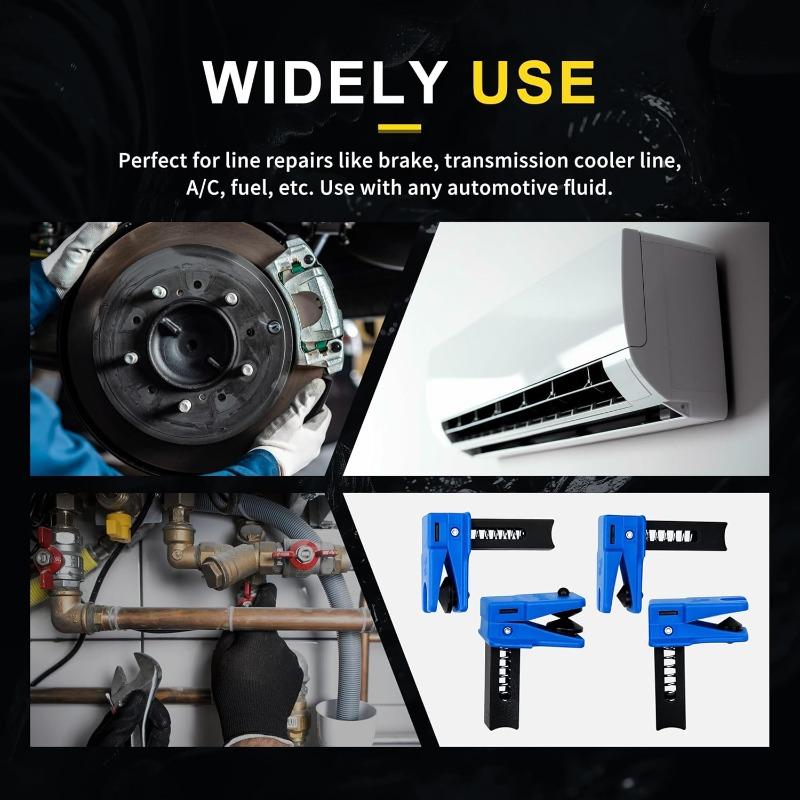 Brake Line Plug Automatic Fluid Stop Clamp Set 4 PCS Car Brake Line Clamp Car Brake Oil Line Plug Tool Universal for Most Cars