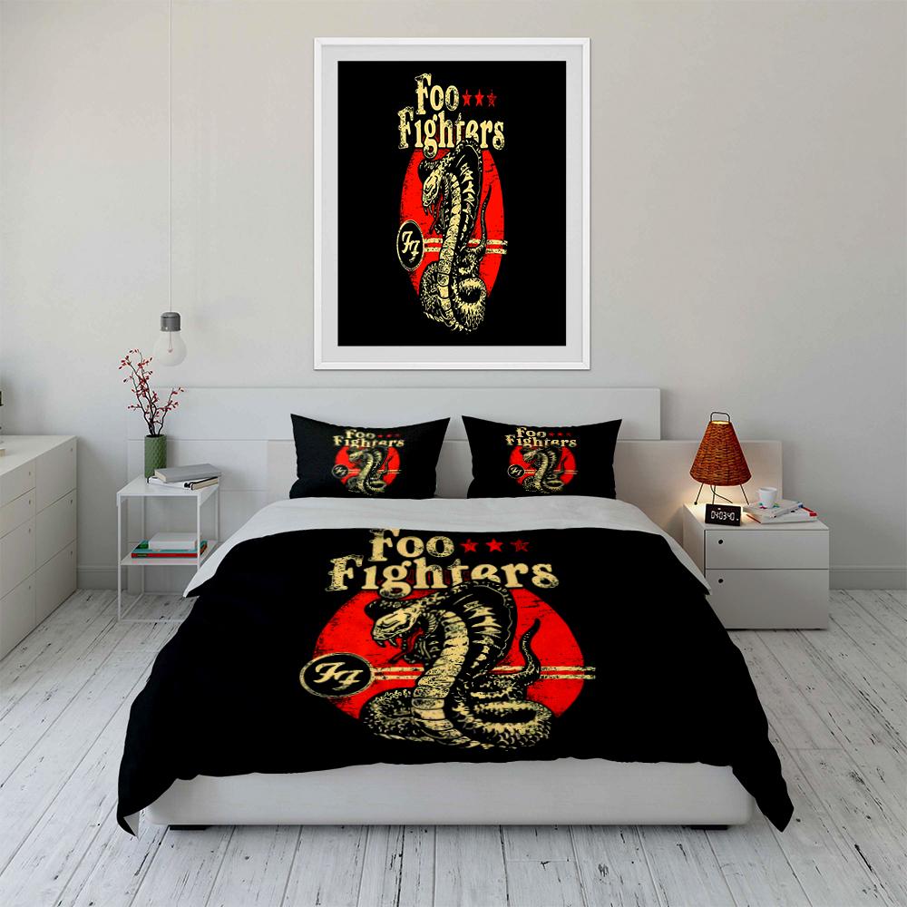 Foo Fighters Cobra Print Bedding Set Bedding set (1 duvet cover, 2 pillowcases, duvet not included)