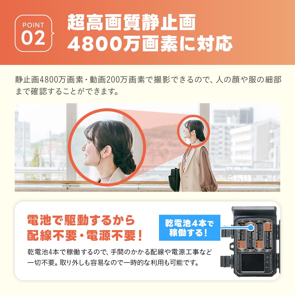 WTW Tsukamoto Musen Trail Camera Камера видеонаблюдения Совместимость с картой памяти MicroSD 512 ГБ 48 миллионов пикселей неподвижных изображений 2 миллиона пикселей видео Режим AP Интегрированный