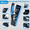 RJ45 Crimp Tool Pass Through Plugs Ethernet Crimping Pliers for Cat7 Cat6 Cat5e RJ45 Connectors Multifunctional Crimper