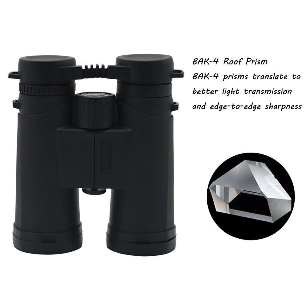 Бинокль высокой мощности HD 10x42, профессиональный туризм, HD телескоп, призма Bak4, профессиональный охотничий уличный бинокль