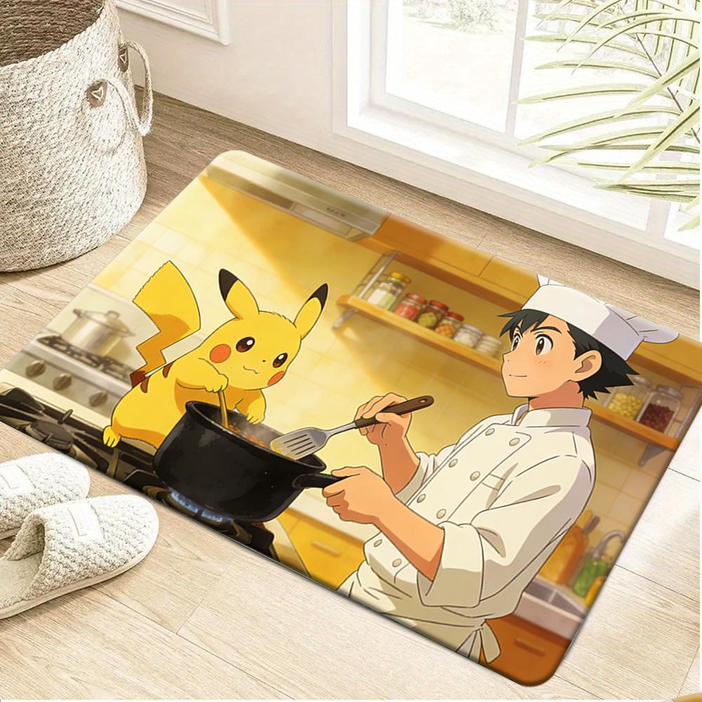 Pokemon Charizard Starry Night Cherry Blossom Print Non-slip Doormat, Soft Absorbent Floor Rug for Home Decor