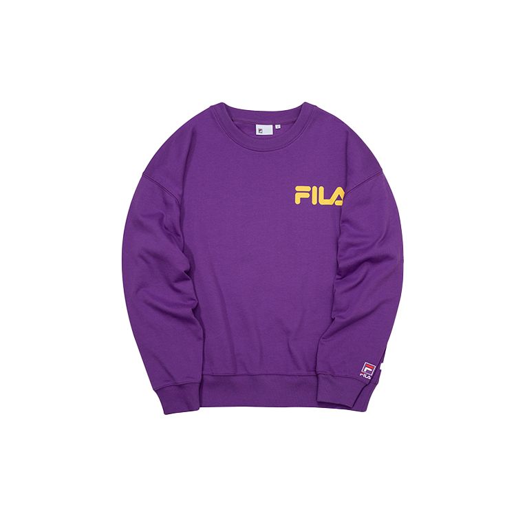 Fila Fusion Спортивная толстовка с принтом логотипа-буквы для мужчин, фиолетовая T11U038205FPU