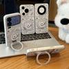 Милый держатель-щенок чехол для мобильного телефона, подходит для iPhone 16 Pro Max Apple 17 чехол для мобильного телефона, гальваническое покрытие превращается в мягкий чехол за секунды