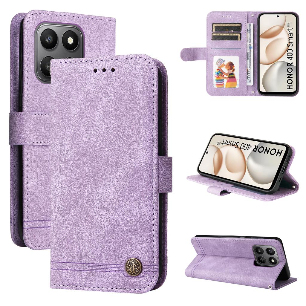 For Honor 400 Smart Leather Wallet Cases Skin Touch Phone Cover Stand with Strap