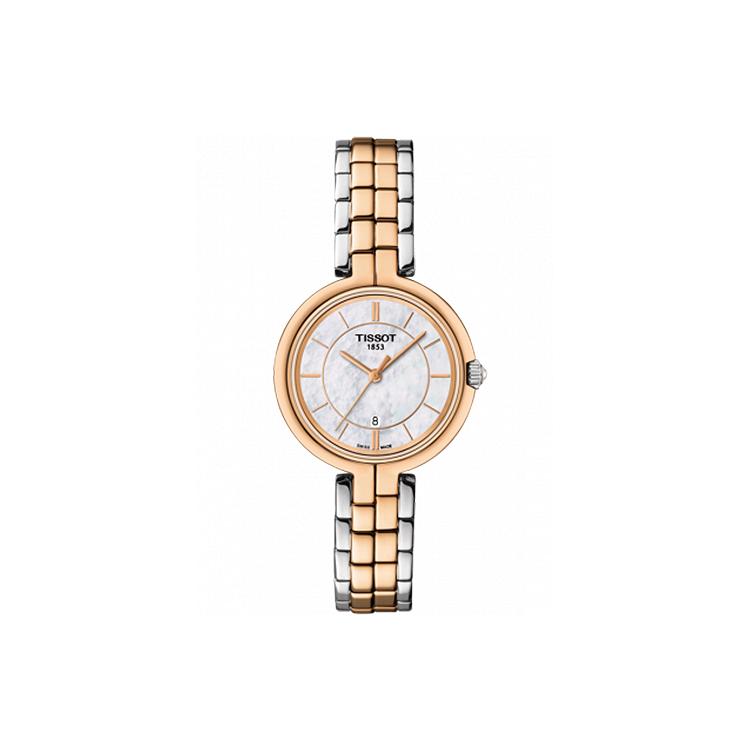 Tissot Коллекция Flamenco Кварцевый механизм Водонепроницаемость 50 метров Женские часы 26 мм Белый циферблат T094.210.22.111.00