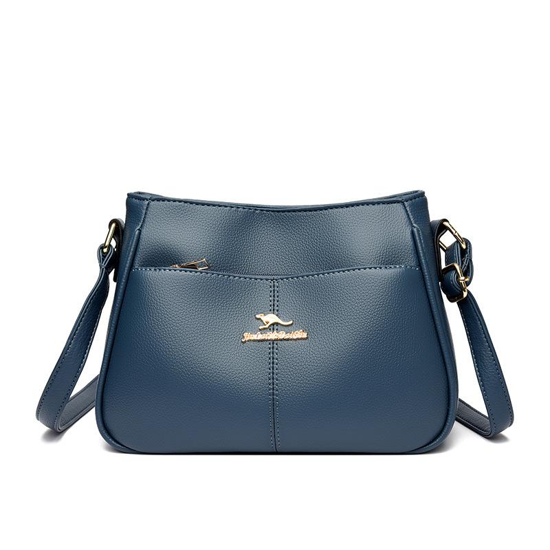 Элегантная Простая и Классическая Мягкая Кожаная Текстура Большая Вместимость Универсальная для Поездок Повседневная Сумка через Плечо