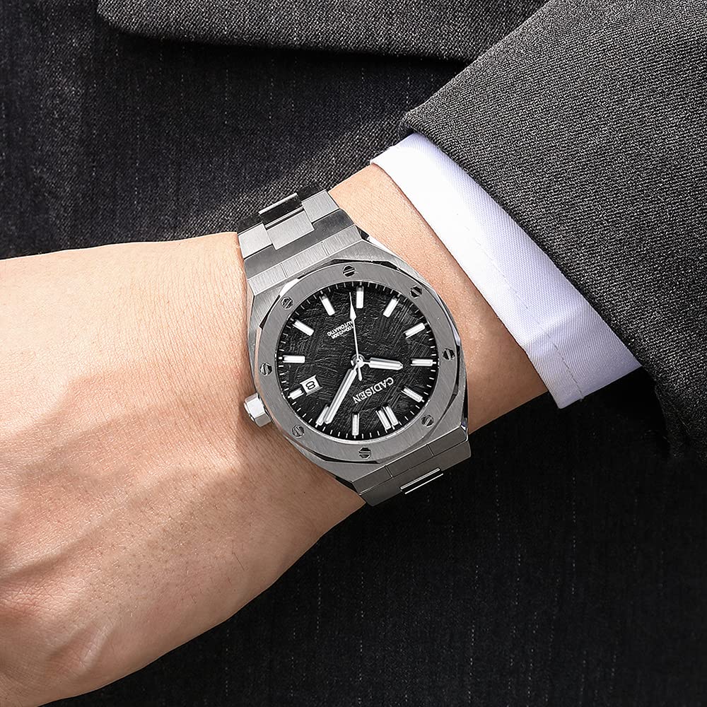 Cadisen Made In MIYOTA8215 Royal German Retro Water Resistant To 10 Mechanical Case Waterproof Hexagon Vintage Luxury Work Dress Stainless Steel