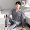 Пижама мужская весенне-осенняя хлопковая с длинным рукавом, мужская осенняя большого размера, мужской повседневный комплект для дома