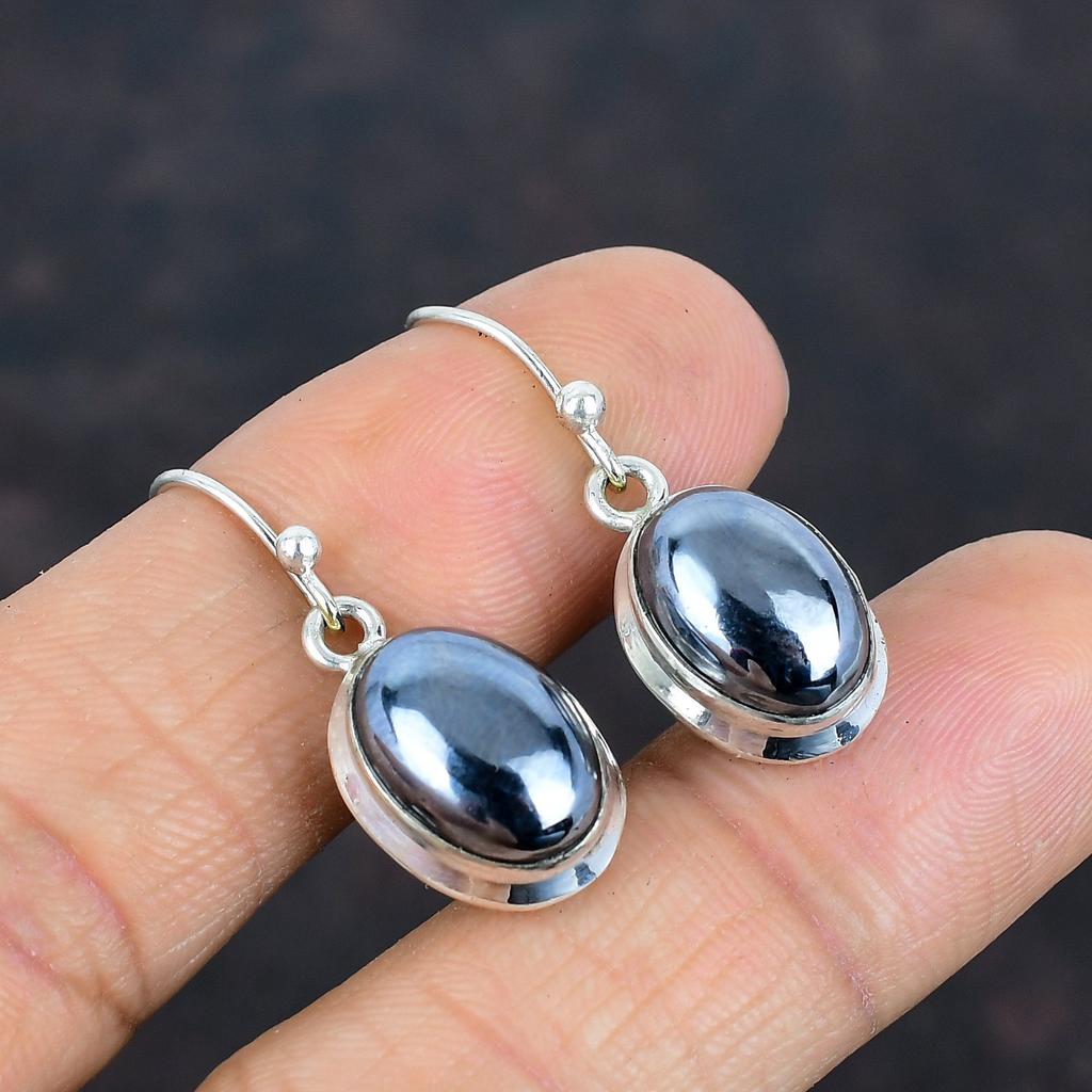 Серьги из шунгита, натуральный драгоценный камень, серьги с уникальным дизайном, ювелирные изделия из стерлингового серебра 925 пробы, серьги ручной работы, висячие серьги, подарки для мамы