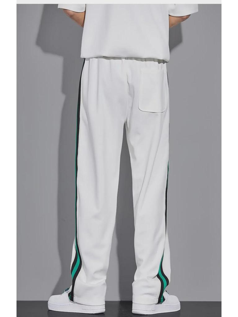 Мужские модные летние широкие брюки в полоску - свободный покрой, повседневный спортивный стиль