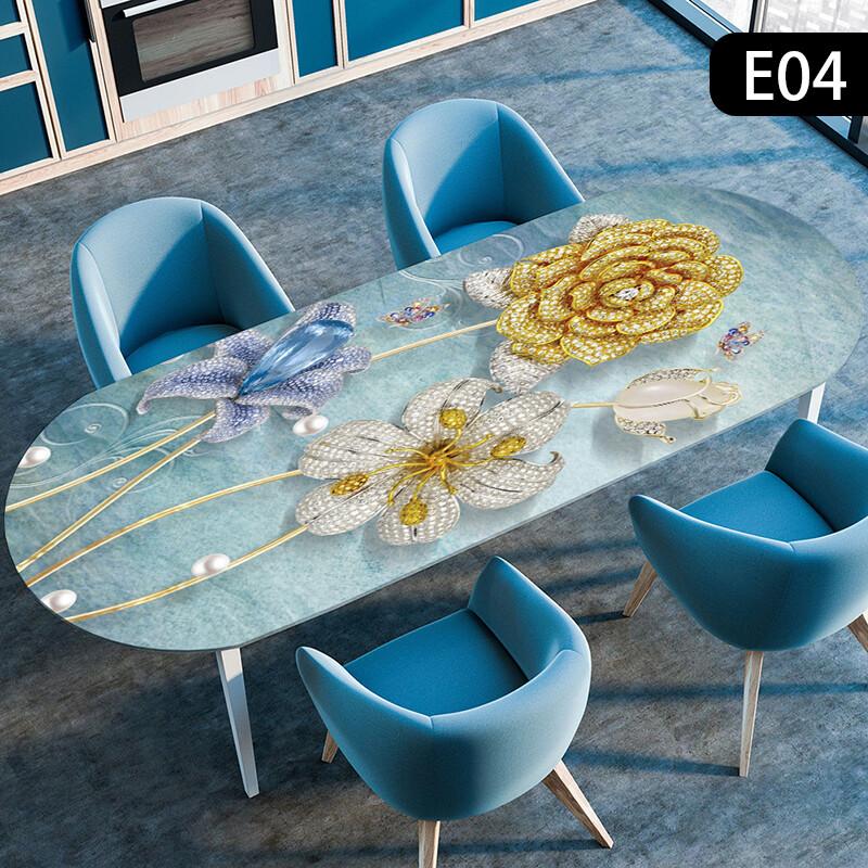 1 шт. Водонепроницаемая овальная скатерть, маслостойкая, эластичная, для кухонного стола, обеденного стола, для вечеринки, скатерти, для наружного двора, декор для дома