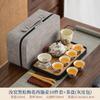 National style retro high-end Ru kiln black pine plum blossom hand-held pot tea set new Chinese kung fu tea business printing commemoration