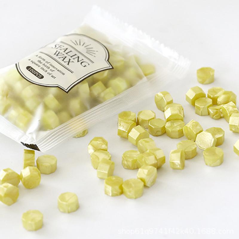 100Pcs/Bag Wax Particles Delicate Fire Lacquer Seal Color Random Colour Macaron Color Bagged Sealing Wax Octagonal Shape