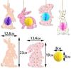 4Pcs 3D Honeycomb Paper Decoration Colorful Design Easter Ornament 3D Honeycomb Paper Handmade Paper Egg Ball