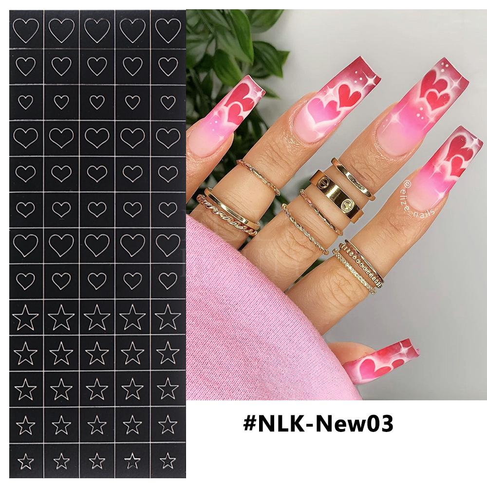 1 шт. дизайн ногтей сердце цветок бабочка выдалбливают трафаретные наклейки для ногтей распылением шаблоны для рисования переводная бумага ползунки ZPG