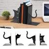 1 Pair Metal Bookends Whimsical Cat Design Decorative Bookends Rounded Edges Book Holders Office Library