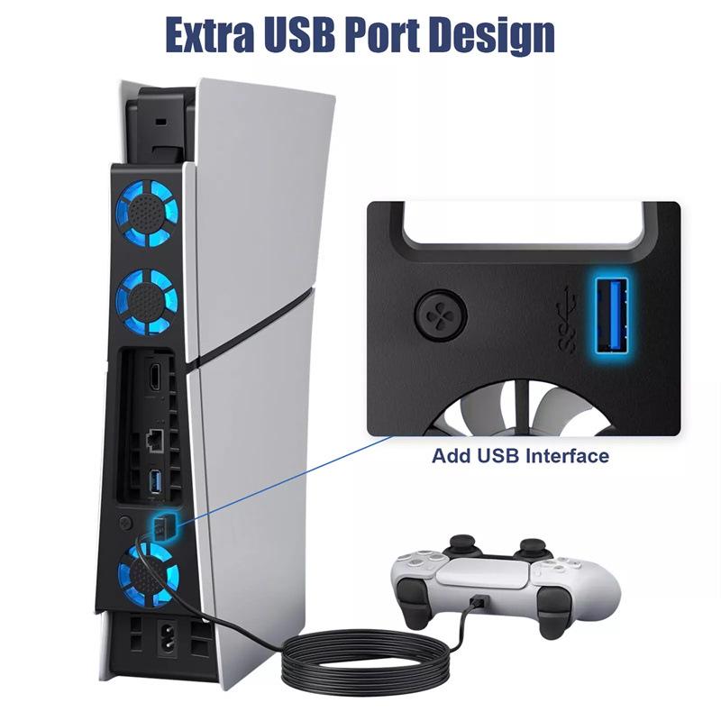 Универсальный мощный вентилятор охлаждения для PS5 Slim