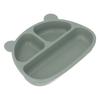 Toddler Soft Silicone Plate Home Dining Room Cute Cartoon Bear Shaped Baby Suction Plate for Snacks