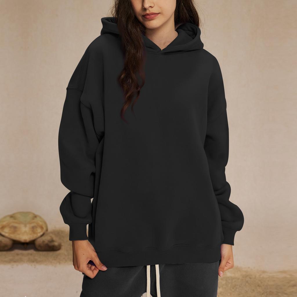 Женские толстовки с капюшоном, свободные свитера с длинным рукавом, рубашки с круглым вырезом, осенние наряды, одежда