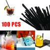 Straws Party Supplies 100pcs Black Bubble Tea Drinking