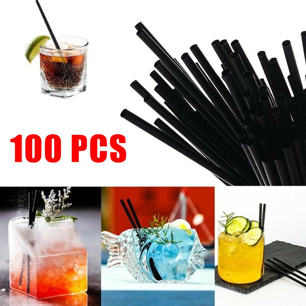 Straws Party Supplies 100pcs Black Bubble Tea Drinking
