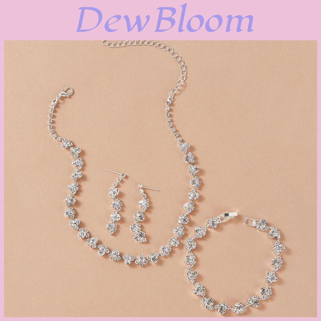 Fashion Bridal Jewelry Set With Waterdrop Crystal Necklaces And Earrings For Women