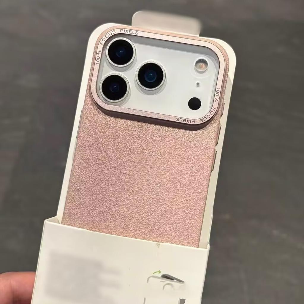 Чехол для телефона с текстурой PU-кожи личи для For Iphone 17 Air 16 1 14 Plus 13 12 Pro Max Матовая крышка с защитой объектива камеры из сплава