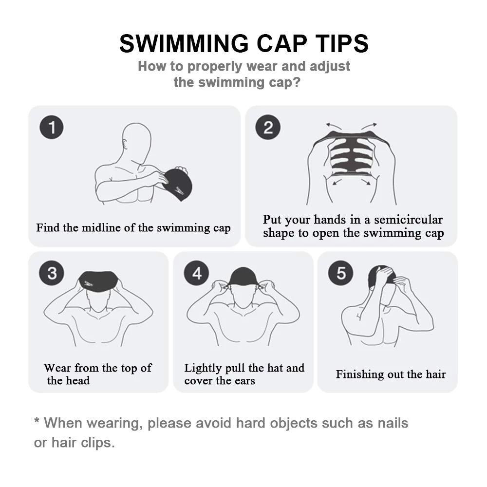 Free size Waterproof PU Fabric Non-Slip Swim Pool Hat Swim Cap Elastic Swimming Caps Swimming Caps