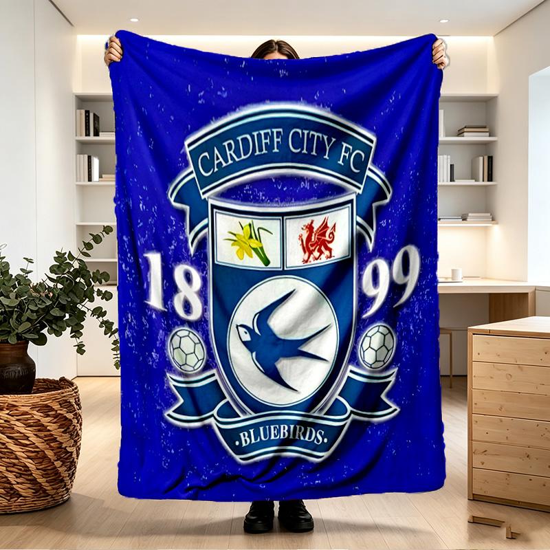 Cardiff City FC Print Blanket - Soft & Comfortable, for Bedroom, Travel, Sofa, Home Decoration - Birthday Christmas Gift for Friend