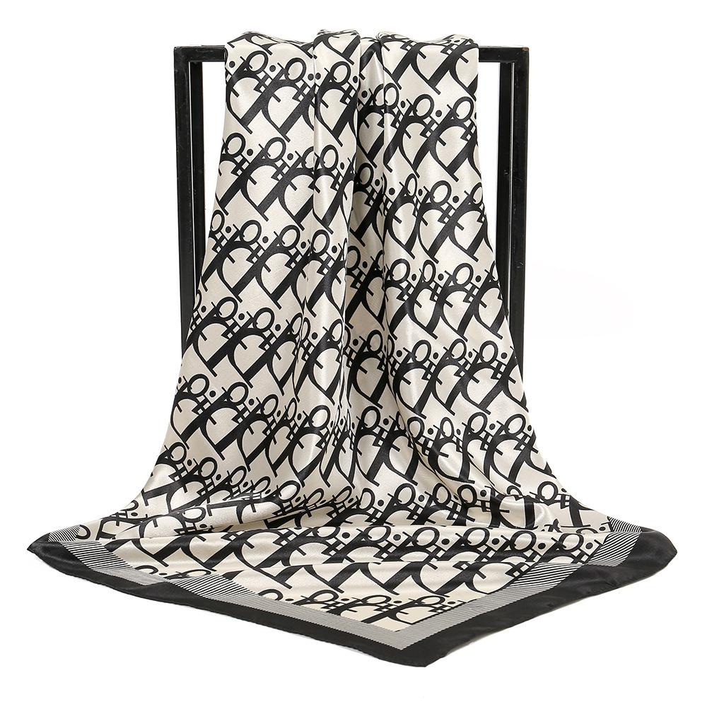 Spring and Autumn Women's Cashew Print Square Scarf Fashion Commuting Versatile Headscarf Stained Rose Square Scarf