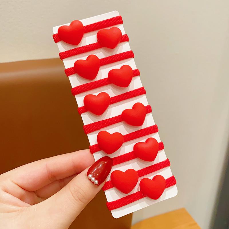 Милые красные новогодние детские резинки для волос - Праздничные эластичные резинки, не повреждающие волосы, для девочек